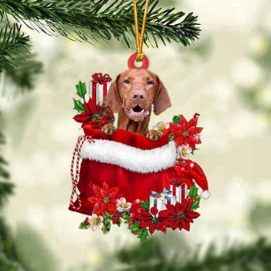 Vizsla In Gift Bag Christmas Ornament for Dog Lovers Made by Acrylic OO3003