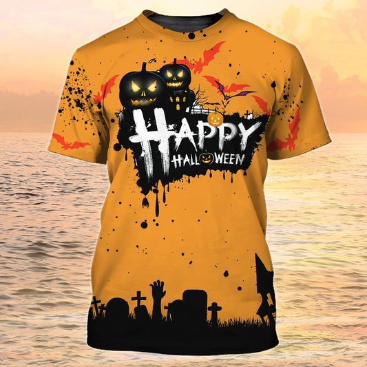 3D All Over Printed Happy Halloween Tshirt Grave Raise The Hand On Night Shirt TO1986
