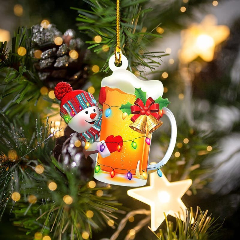 Customized Beer Christmas Ornament for Dad Made by Acrylic OO2929