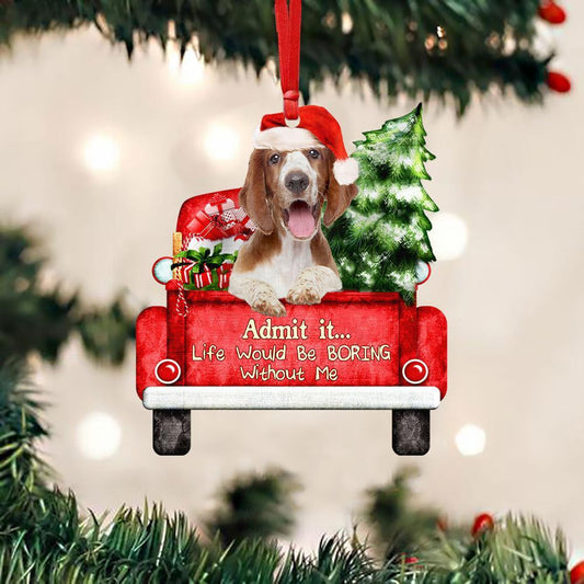 Welsh Springer Spaniel On The Red Truck Acrylic Christmas Ornament OO2897