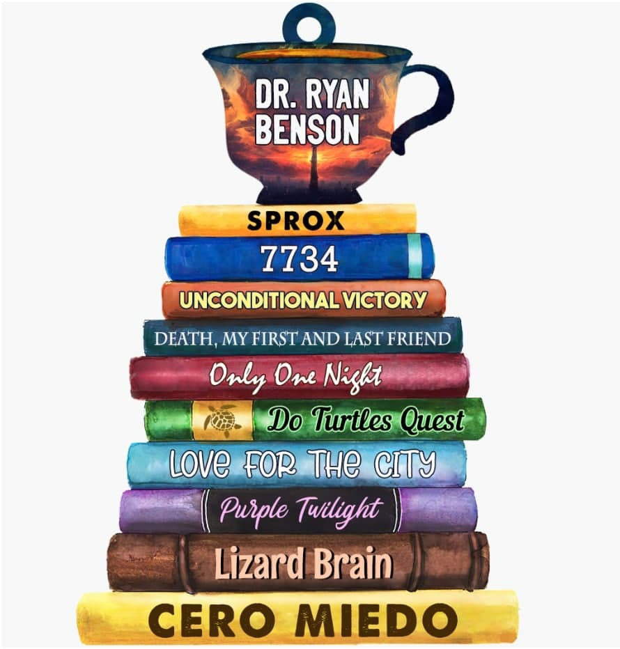 Bookstack For Elizabeth Benson Flat Acrylic Ornament for Book Lovers OO2871