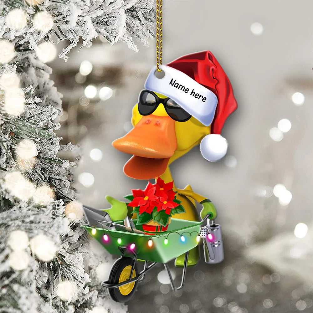 Gardening Duck - Personalized Christmas Ornament- Christmas Gift For Gardeners OO2867