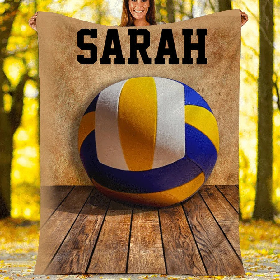 Personalized Volleyball Blanket - Custom Name and Number Volleyball Players Blanket for Daughter BD0008