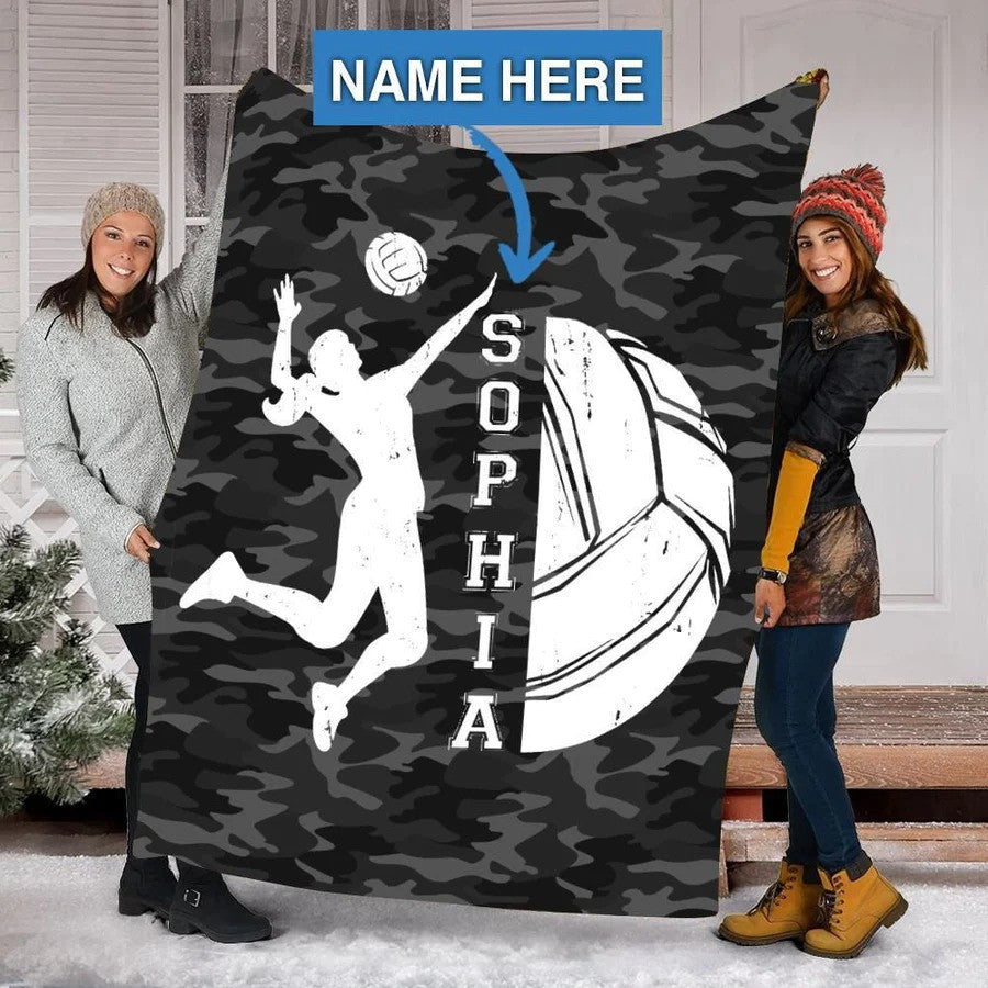 Personalized Volleyball Blanket - Custom Name and Number Volleyball Players Blanket for Daughter BD0008