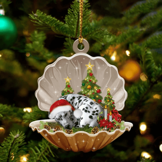 Dalmatian Sleeping in Pearl Dog Christmas Ornament Flat Acrylic OO2776