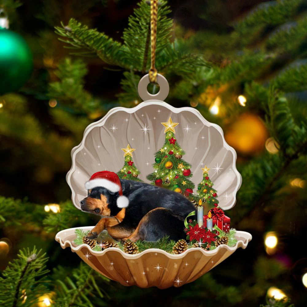 Rottweiler Sleeping in Pearl Dog Christmas Ornament Flat Acrylic OO2752