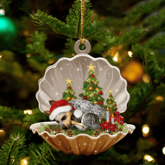 Heeler Sleeping in Pearl Dog Christmas Ornament Flat Acrylic OO2729