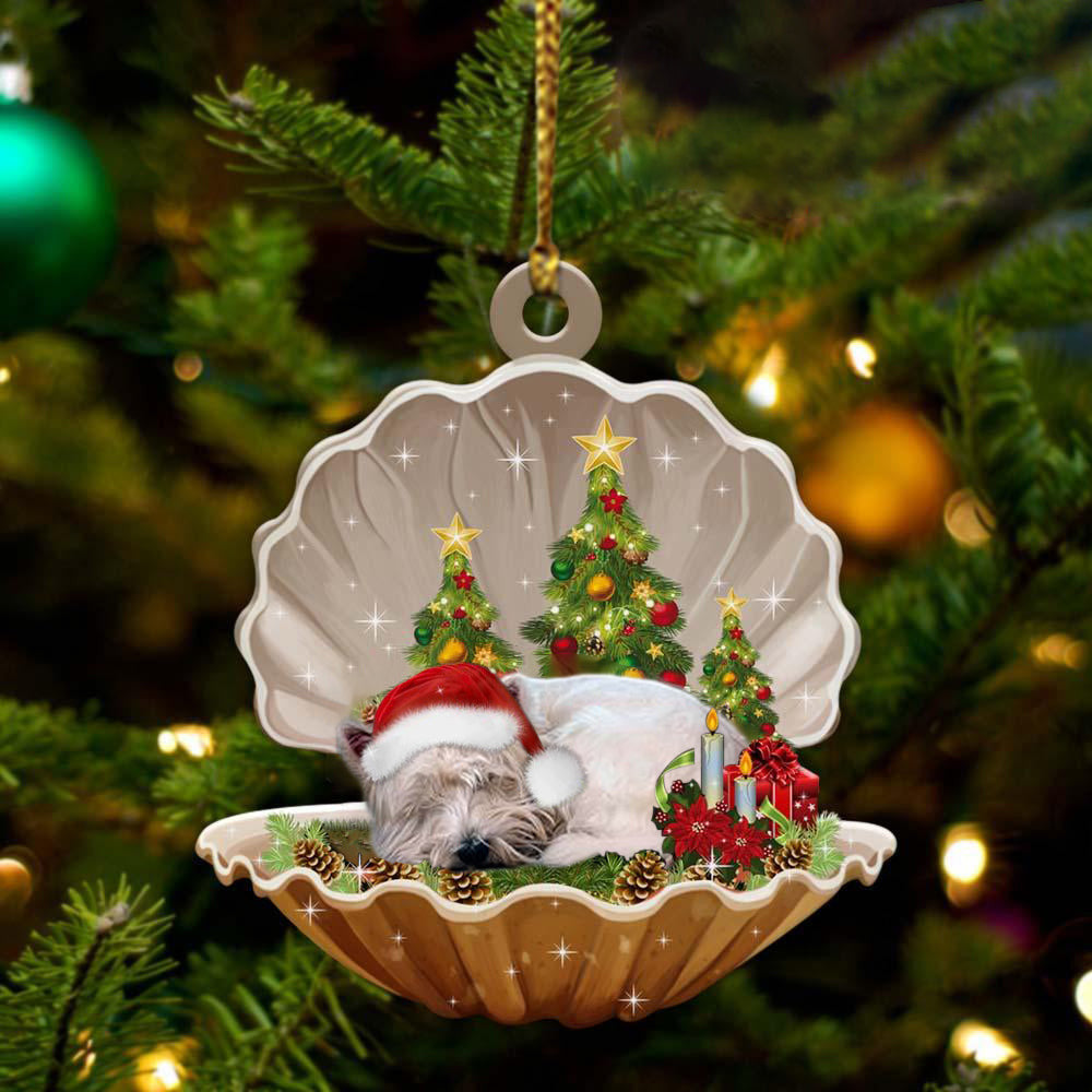 West Highland White Terrier3 Sleeping in Pearl Dog Christmas Ornament Flat Acrylic OO2732