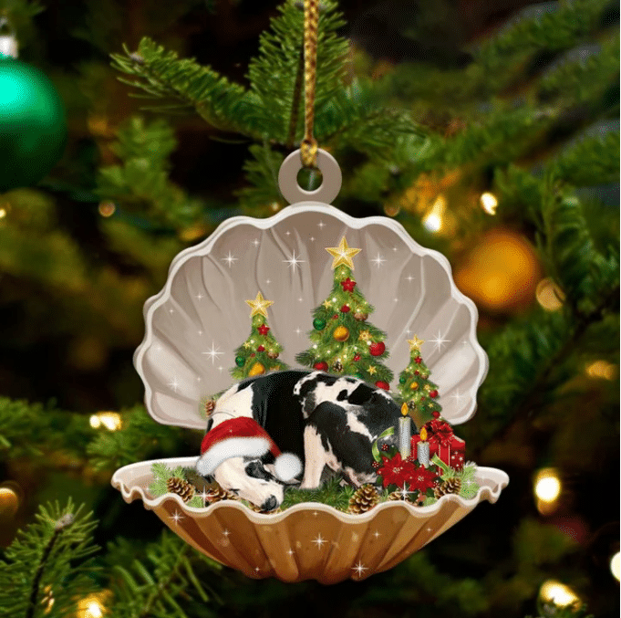 Great Dane3 Sleeping in Pearl Dog Christmas Ornament Flat Acrylic OO2709