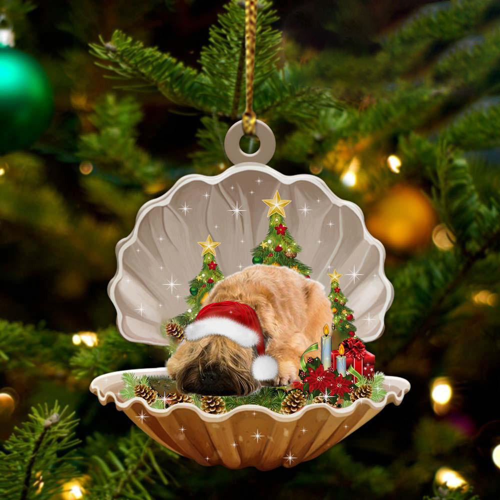 Wheaten Terrier3 Sleeping in Pearl Dog Christmas Ornament Flat Acrylic OO2671