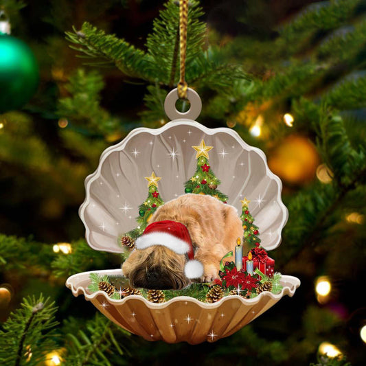 Wheaten Terrier3 Sleeping in Pearl Dog Christmas Ornament Flat Acrylic OO2671