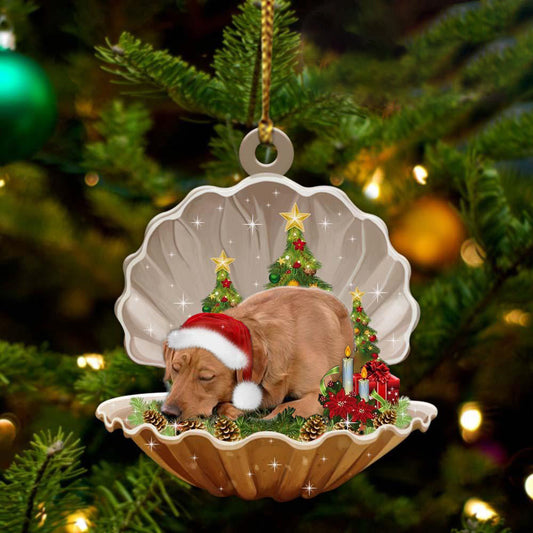 Red Labrador Retriever3 Sleeping in Pearl Dog Christmas Ornament Flat Acrylic OO2683