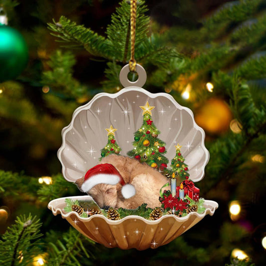 Goldendoodle Sleeping in Pearl Dog Christmas Ornament Flat Acrylic OO2648