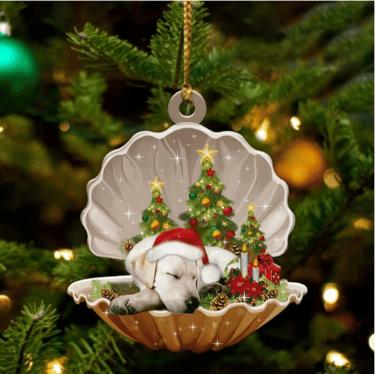 Labrador Retriever Sleeping in Pearl Dog Christmas Ornament Flat Acrylic OO2642
