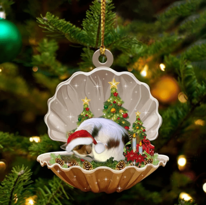 Papillon Sleeping in Pearl Dog Christmas Ornament Flat Acrylic OO2645