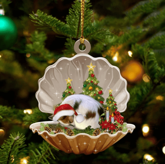 Papillon Sleeping in Pearl Dog Christmas Ornament Flat Acrylic OO2645