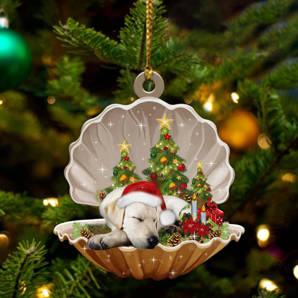 Labrador Retriever Sleeping in Pearl Dog Christmas Ornament Flat Acrylic OO2614