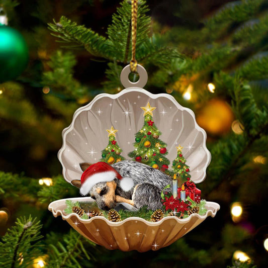 Heeler Sleeping in Pearl Dog Christmas Ornament Flat Acrylic OO2616
