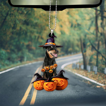 Jagdterrier Dog Halloween Pumpkin Scary Car Ornament OO1308