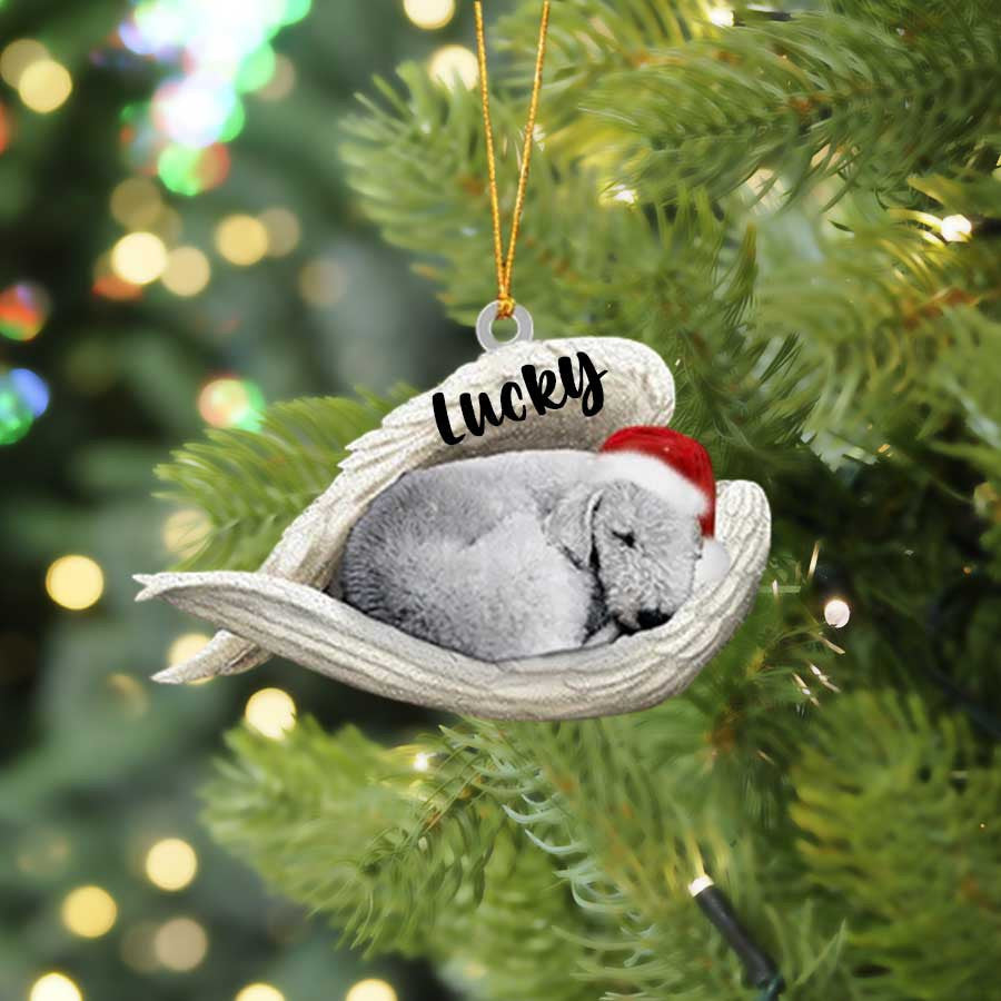 Bedlington Terrier Sleeping Angel Christmas Flat Acrylic Dog Ornament Memorial Dog Gift OO2579
