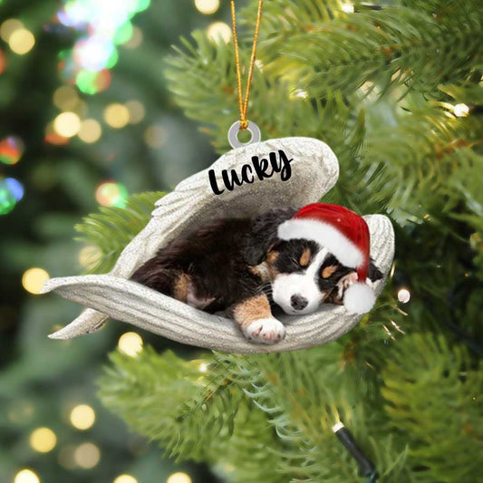 Bernese Mountain Sleeping Angel Christmas Flat Acrylic Dog Ornament Memorial Dog Gift OO2577