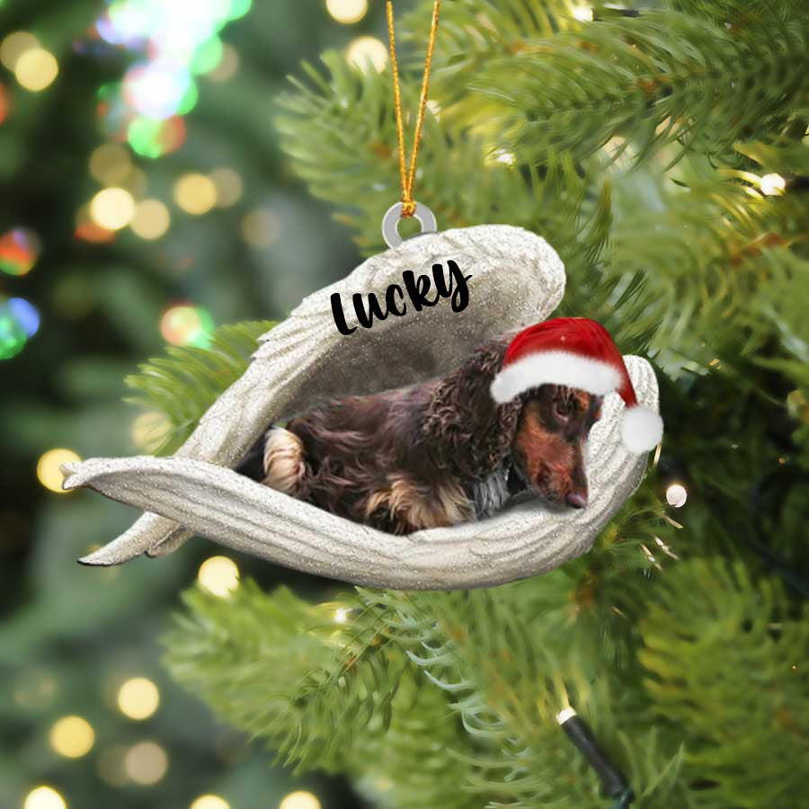 Custom Cocker Spaniel Sleeping Angel Christmas Flat Acrylic Dog Ornament Memorial Dog Gift OO2570