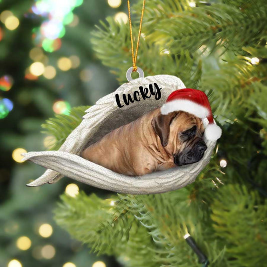 Personalized Boerboel Sleeping Angel Christmas Flat Acrylic Dog Ornament Memorial Dog Gift OO2558