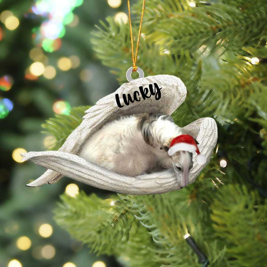 Personalized Borzoi Sleeping Angel Christmas Flat Acrylic Dog Ornament Memorial Dog Gift OO2555