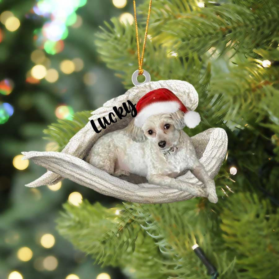 Personalized Chinese Crested Sleeping Angel Christmas Flat Acrylic Dog Ornament Memorial Dog Gift OO2543