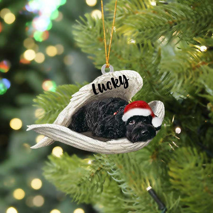 Personalized Cockapoo Sleeping Angel Christmas Flat Acrylic Dog Ornament Memorial Dog Gift OO2541