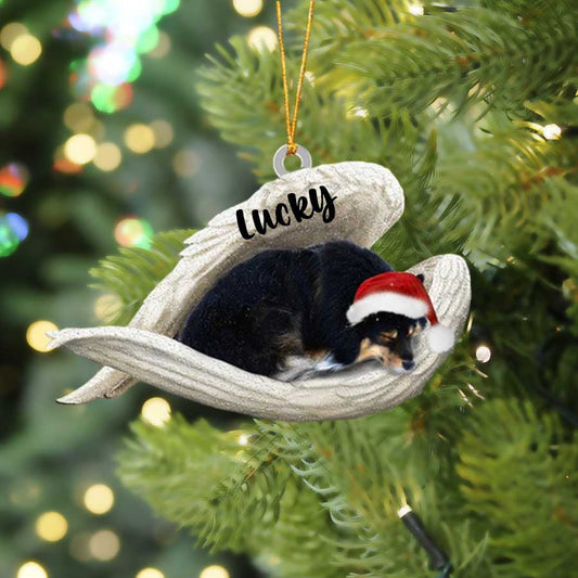 Personalized Finnish Lapphund Sleeping Angel Christmas Flat Acrylic Dog Ornament Memorial Dog Gift OO2529