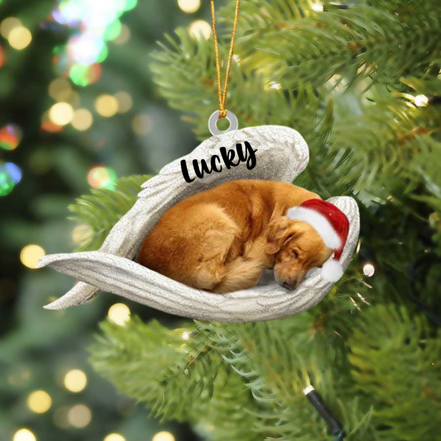 Golden retriever Sleeping Angel Christmas Flat Acrylic Dog Ornament Memorial Dog Gift OO2522