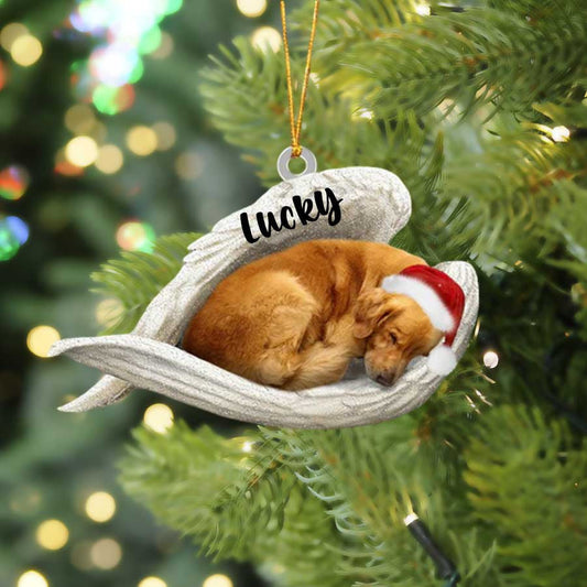 Golden retriever Sleeping Angel Christmas Flat Acrylic Dog Ornament Memorial Dog Gift OO2522