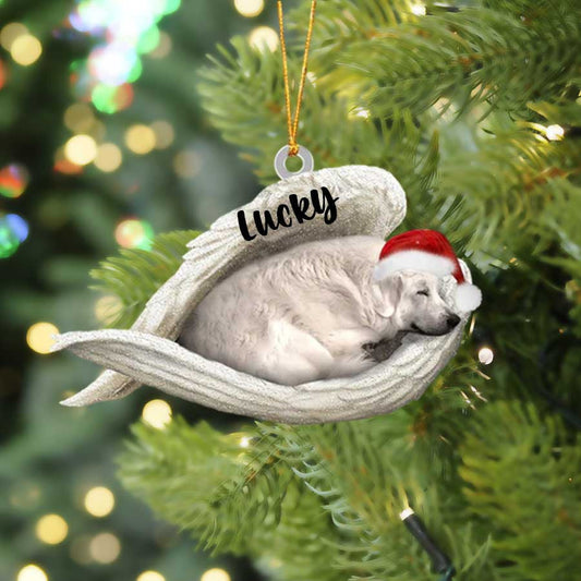 Personalized Great Pyrenees Sleeping Angel Christmas Flat Acrylic Dog Ornament Memorial Dog Gift OO2519