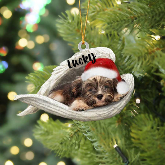 Personalized Havanese Sleeping Angel Christmas Flat Acrylic Dog Ornament Memorial Dog Gift OO2516