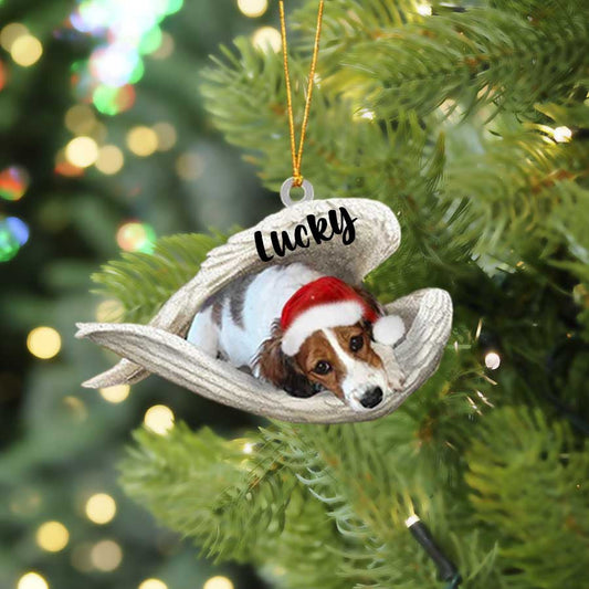 Personalized Kooikerhondje Sleeping Angel Christmas Flat Acrylic Dog Ornament Memorial Dog Gift OO2509