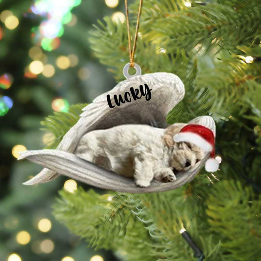 Personalized Lhasa Apso Sleeping Angel Christmas Flat Acrylic Dog Ornament Memorial Dog Gift OO2506