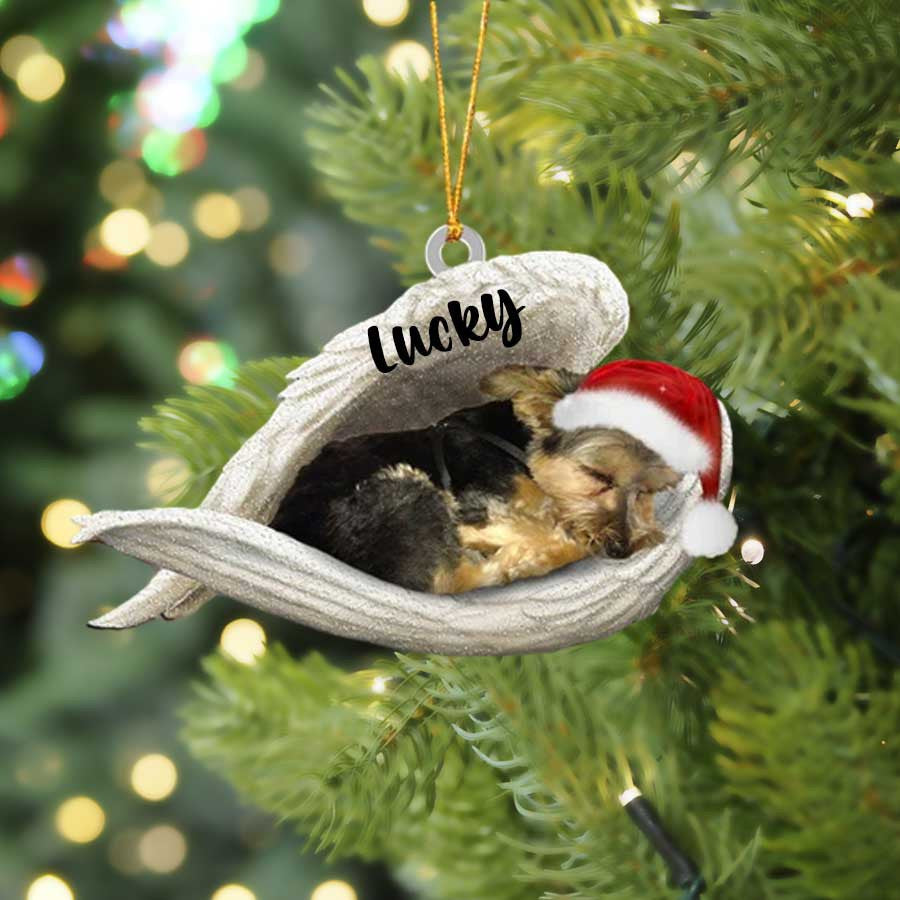 Personalized Morkie Sleeping Angel Christmas Flat Acrylic Dog Ornament Memorial Dog Gift OO2500