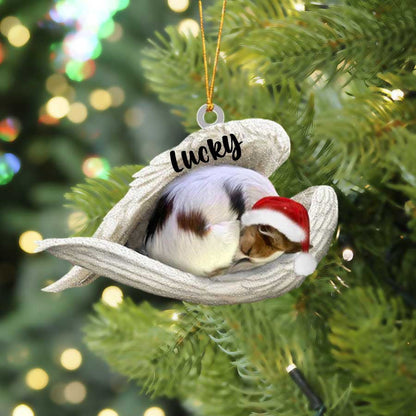 Personalized Papillon Sleeping Angel Christmas Flat Acrylic Dog Ornament Memorial Dog Gift OO2495