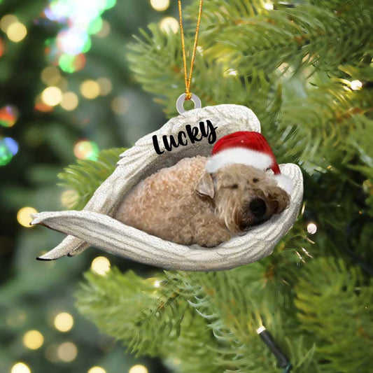 Personalized Wheaten Terrier Sleeping Angel Christmas Flat Acrylic Dog Ornament Memorial Dog Gift OO2471
