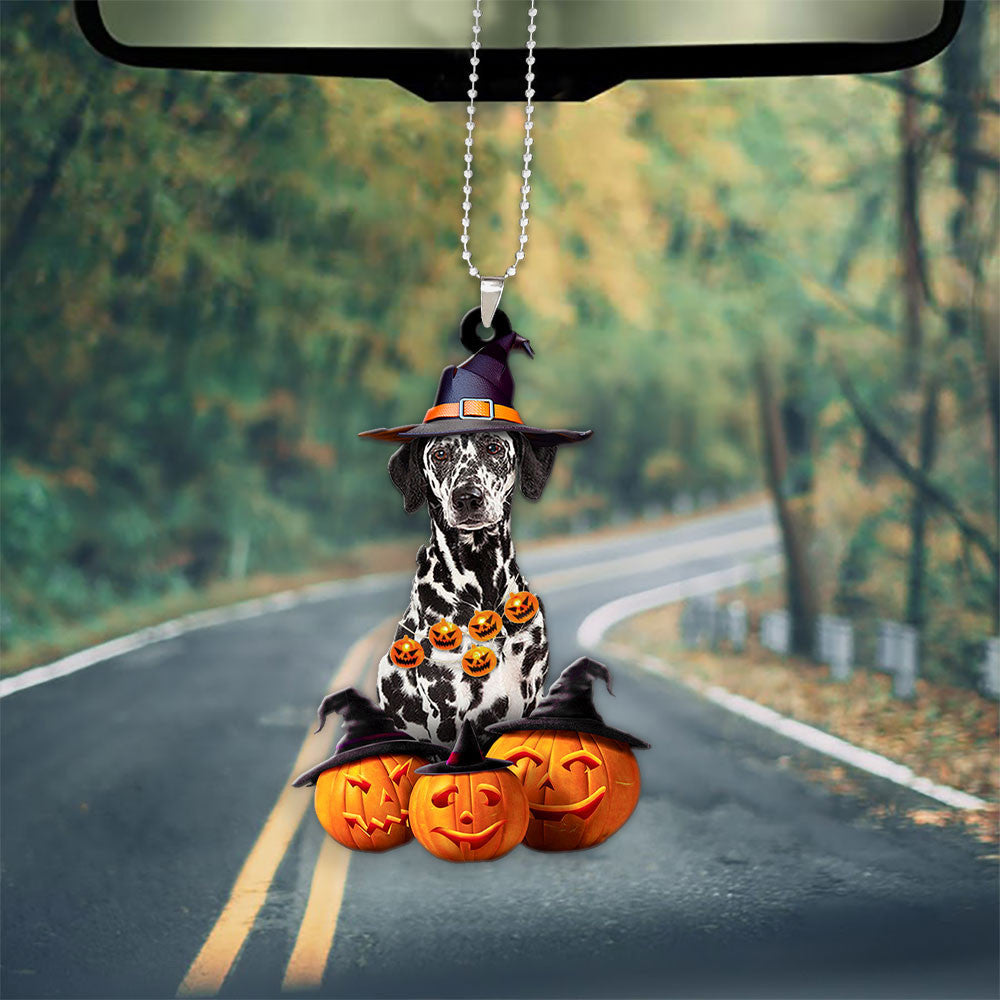 Dalmatian Dog Halloween Pumpkin Scary Car Ornament OO1298