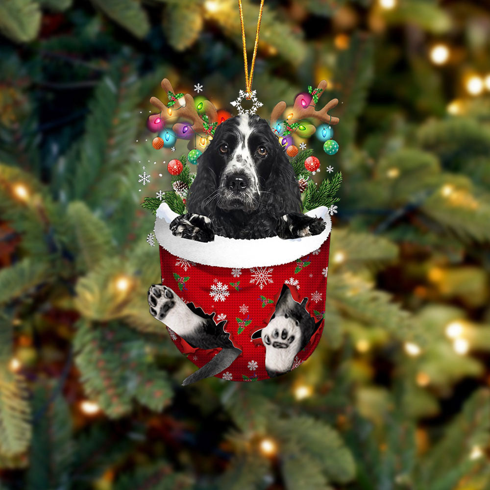 Cocker Spaniel 1 In Snow Pocket Christmas Ornament Flat Acrylic Dog Ornament OO2428
