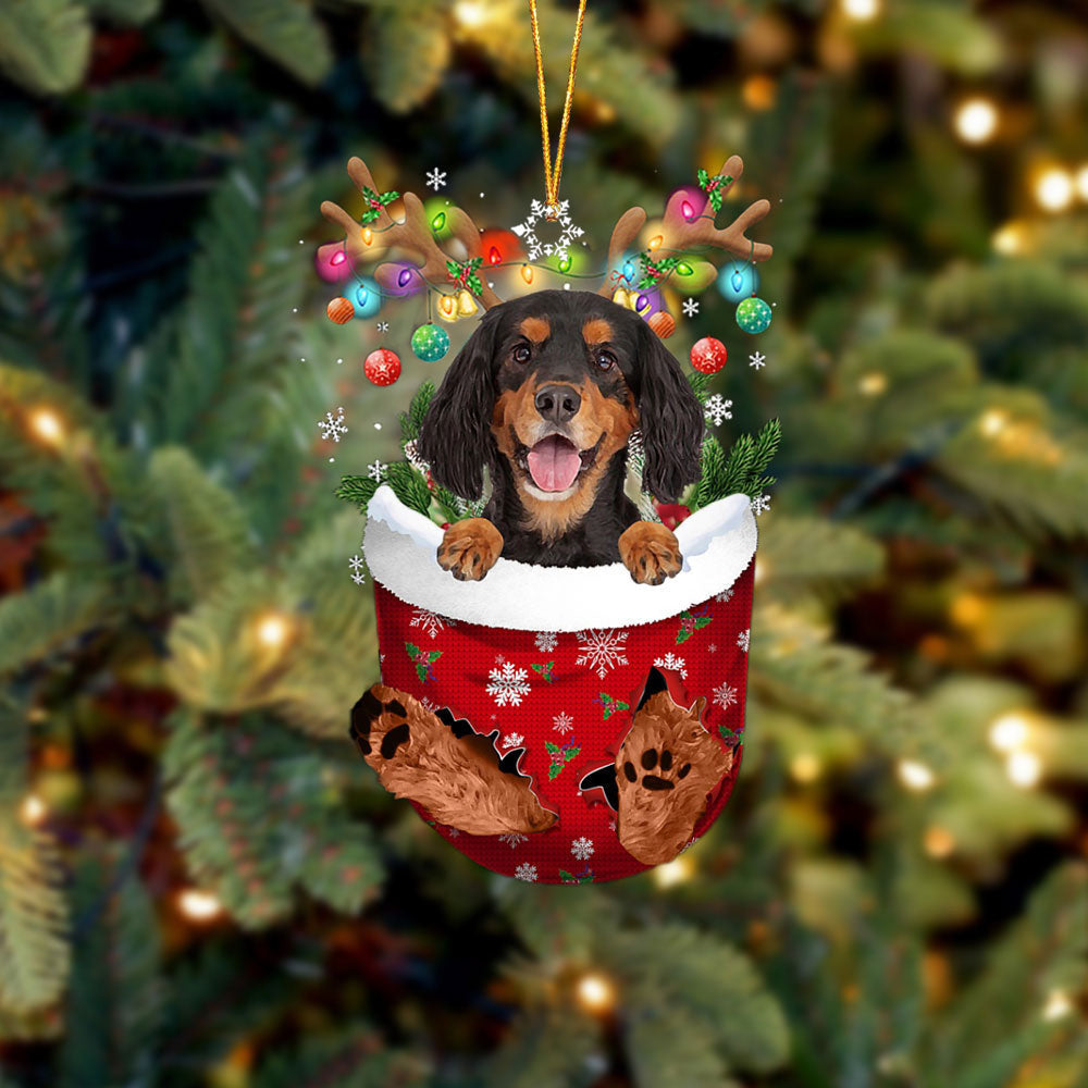Gordon Setter In Snow Pocket Christmas Ornament Flat Acrylic Dog Ornament OO2420