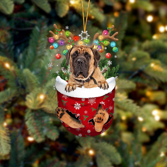 English Mastiff 1 In Snow Pocket Christmas Ornament Flat Acrylic Dog Ornament OO2397