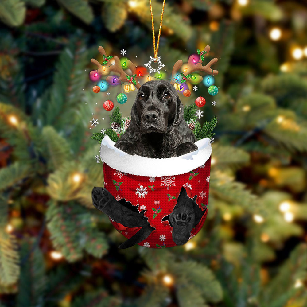 English Cocker Spaniel 1 In Snow Pocket Christmas Ornament Flat Acrylic Dog Ornament OO2398