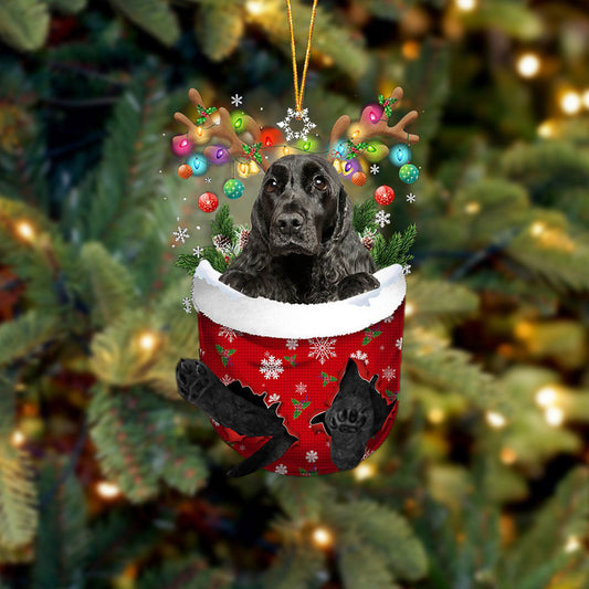 English Cocker Spaniel 1 In Snow Pocket Christmas Ornament Flat Acrylic Dog Ornament OO2398
