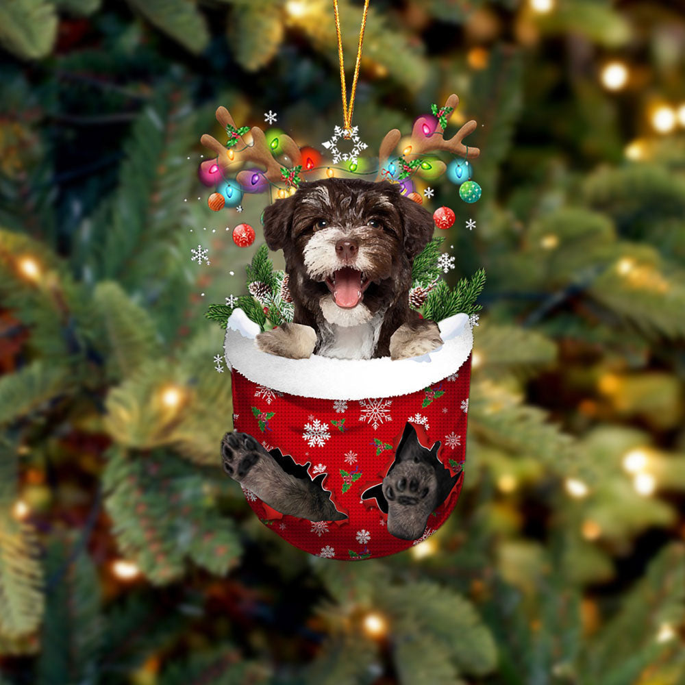 Havanese 2 In Snow Pocket Christmas Ornament Flat Acrylic Dog Ornament OO2369