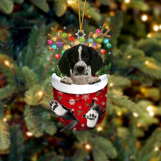 English Springer Spaniel 2 In Snow Pocket Christmas Ornament Flat Acrylic Dog Ornament OO2349