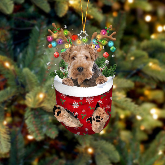 Wire Fox Terrier 1 In Snow Pocket Christmas Ornament Flat Acrylic Dog Ornament OO2299
