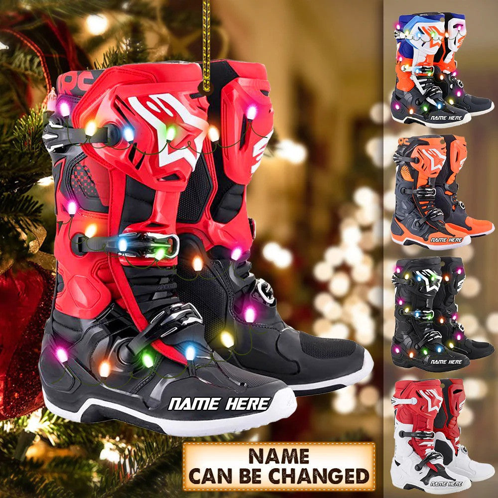 Personalized Ornament Motocross Boots Custom Shaped Acrylic Ornament for Motocross Lovers OO2292